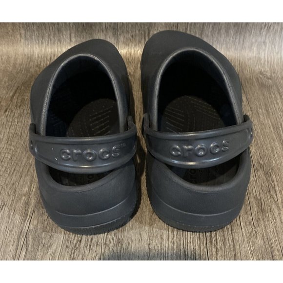 Crocs Nurse Chef Closed Toe Work Shoes W 9 M 8 Black - Picture 3 of 5
